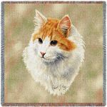 Red And White Short Hair Cat Small Blanket